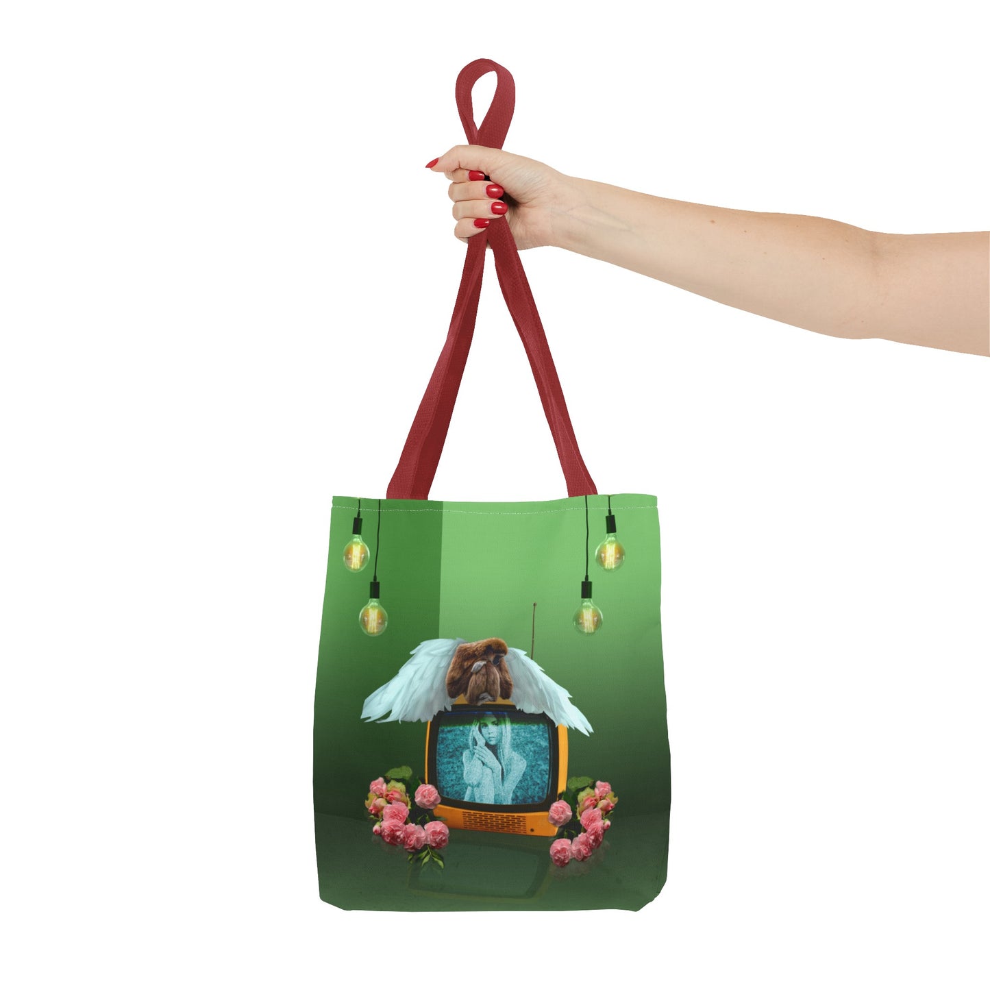 Winged Angel Monkey Tote Bag - Monkey Shines on Vintage Television "Monkey Shines"