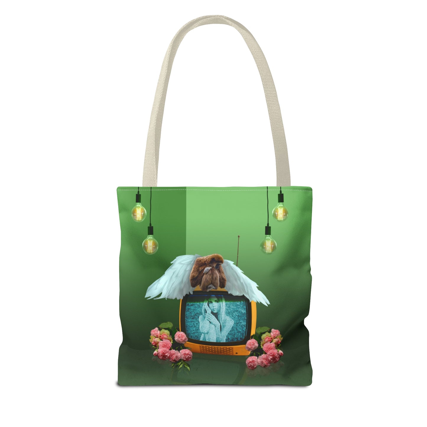 Winged Angel Monkey Tote Bag - Monkey Shines on Vintage Television "Monkey Shines"