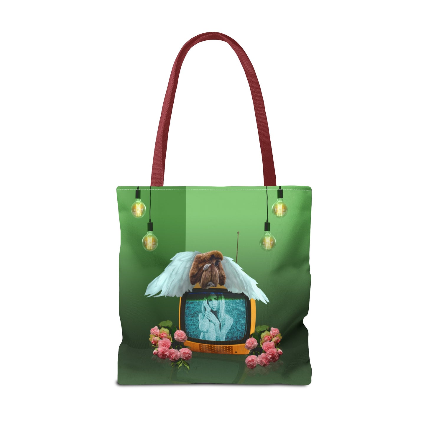 Winged Angel Monkey Tote Bag - Monkey Shines on Vintage Television "Monkey Shines"