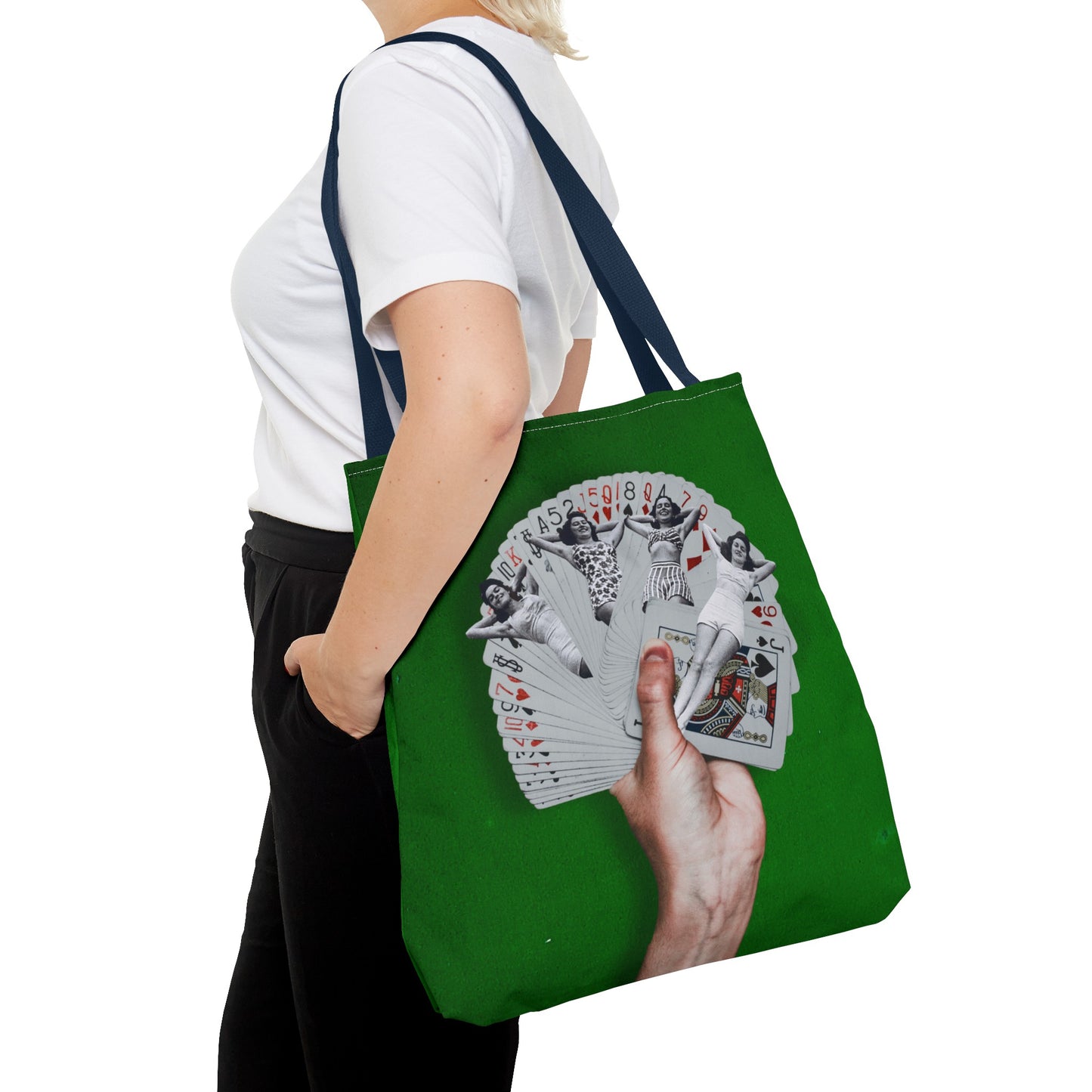 Collage Art Tote Bag "Feeling Lucky" - Poker Lover Gift