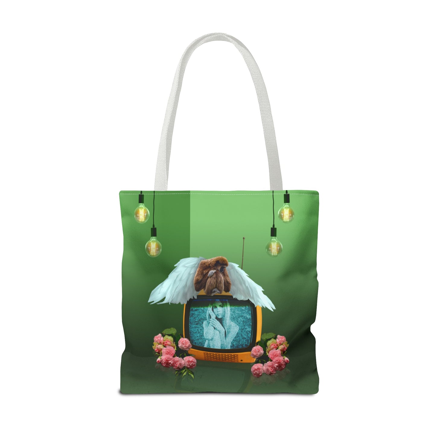 Winged Angel Monkey Tote Bag - Monkey Shines on Vintage Television "Monkey Shines"