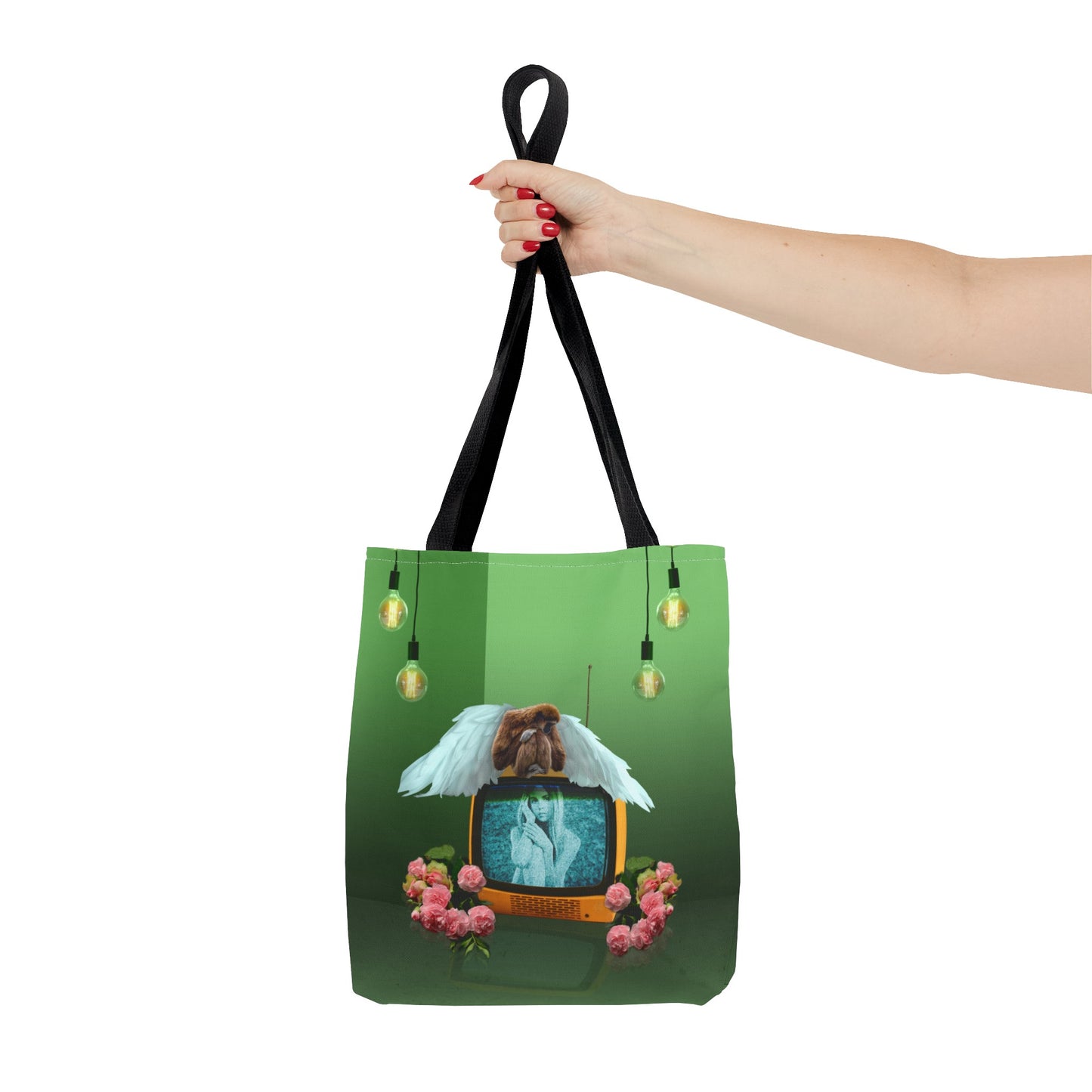 Winged Angel Monkey Tote Bag - Monkey Shines on Vintage Television "Monkey Shines"