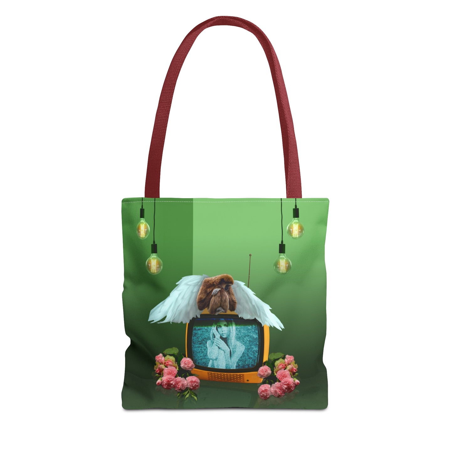 Winged Angel Monkey Tote Bag - Monkey Shines on Vintage Television "Monkey Shines"
