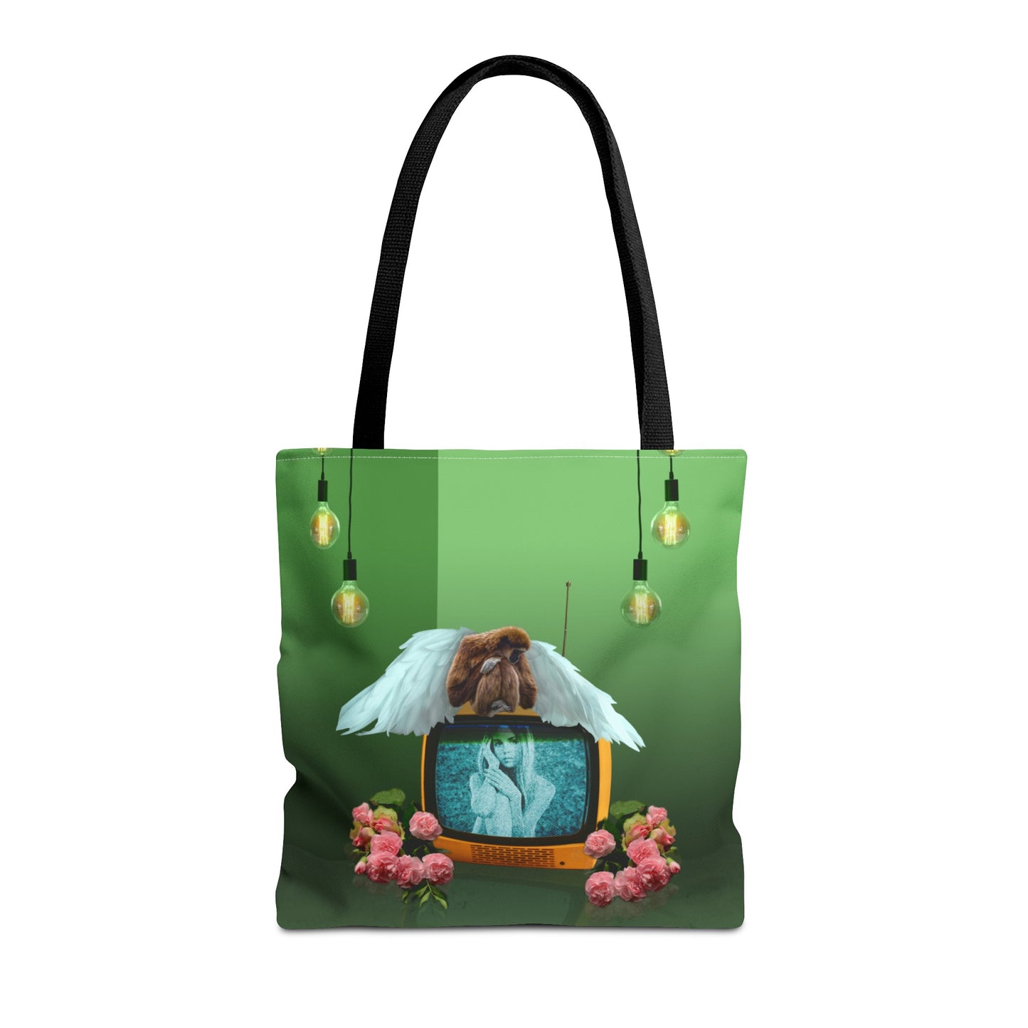 Winged Angel Monkey Tote Bag - Monkey Shines on Vintage Television "Monkey Shines"