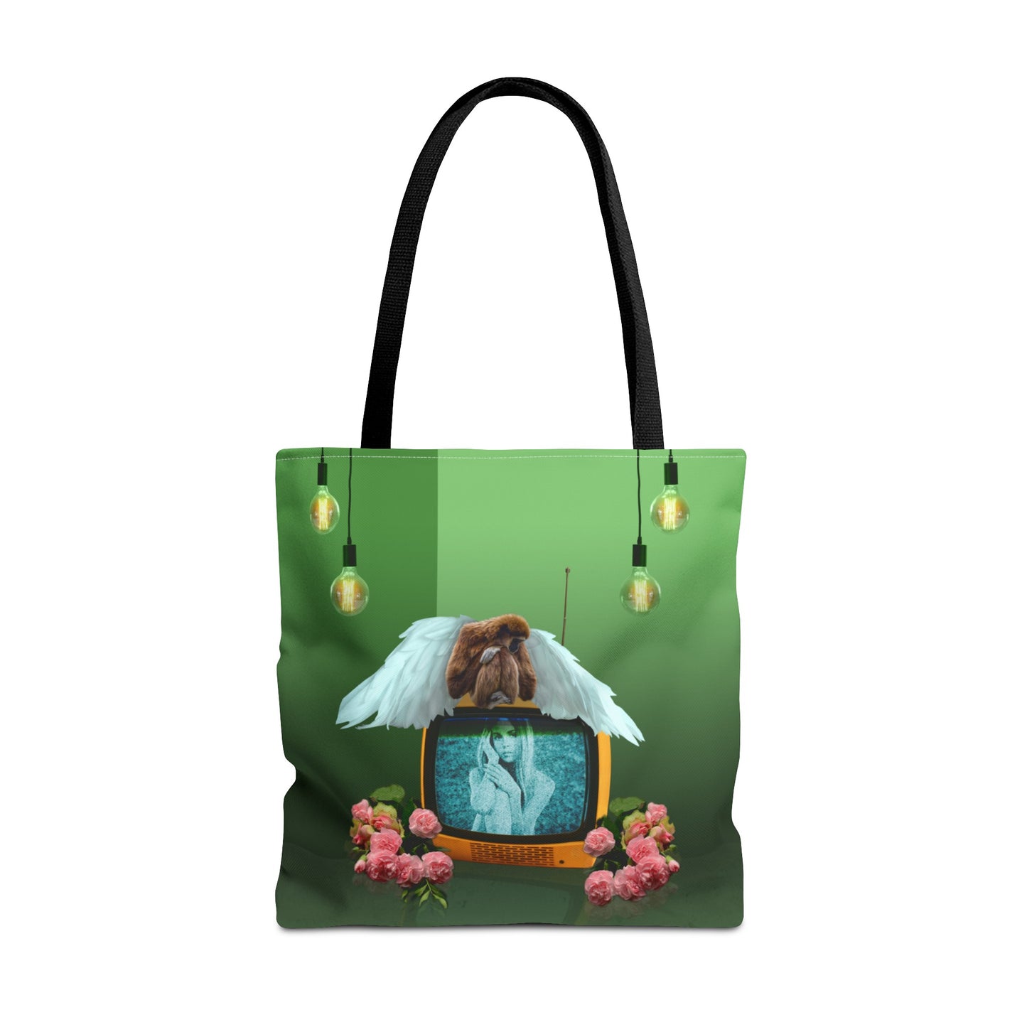 Winged Angel Monkey Tote Bag - Monkey Shines on Vintage Television "Monkey Shines"