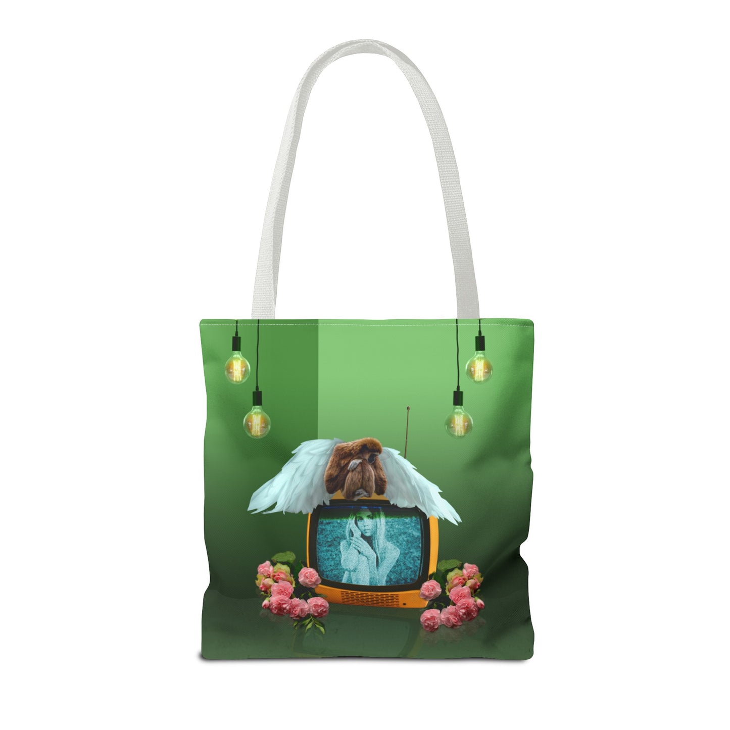 Winged Angel Monkey Tote Bag - Monkey Shines on Vintage Television "Monkey Shines"