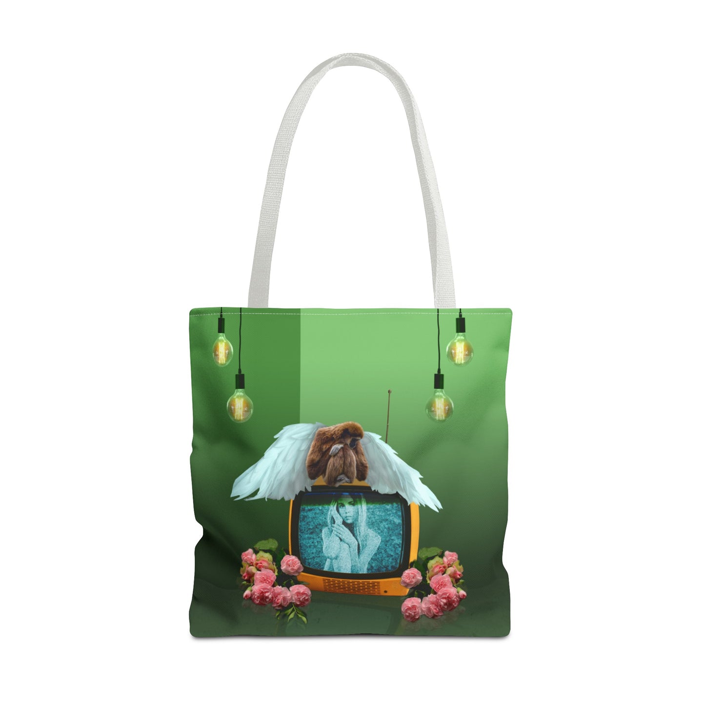 Winged Angel Monkey Tote Bag - Monkey Shines on Vintage Television "Monkey Shines"