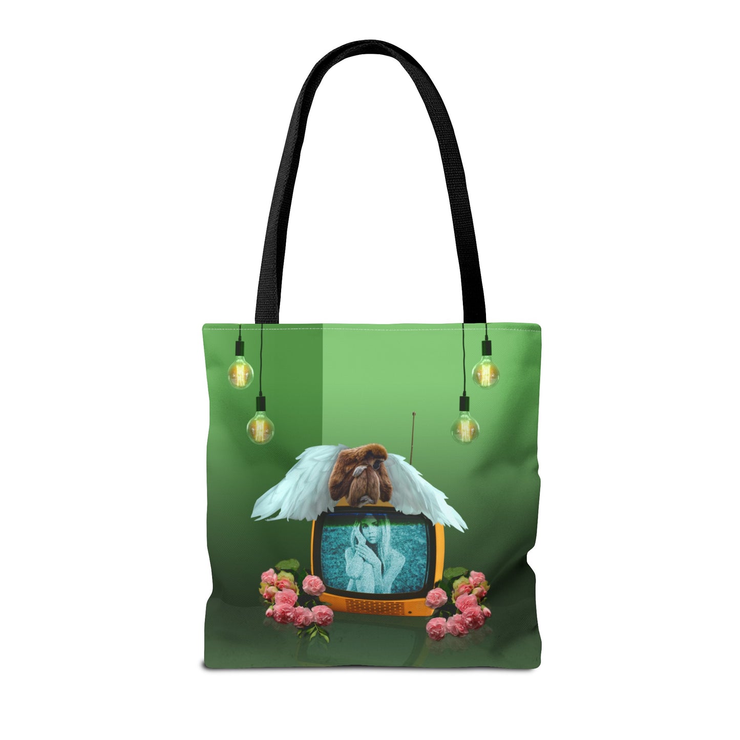 Winged Angel Monkey Tote Bag - Monkey Shines on Vintage Television "Monkey Shines"