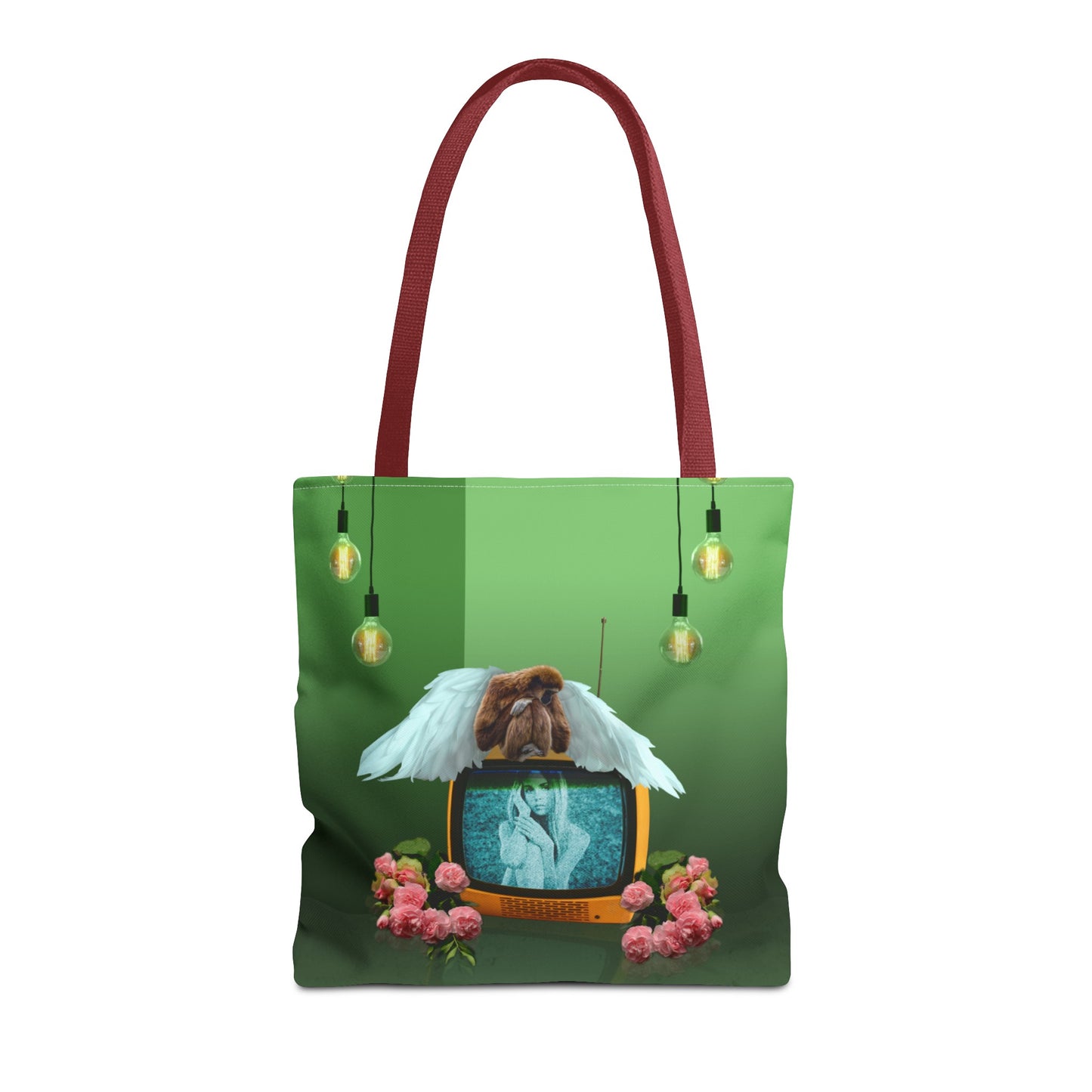 Winged Angel Monkey Tote Bag - Monkey Shines on Vintage Television "Monkey Shines"