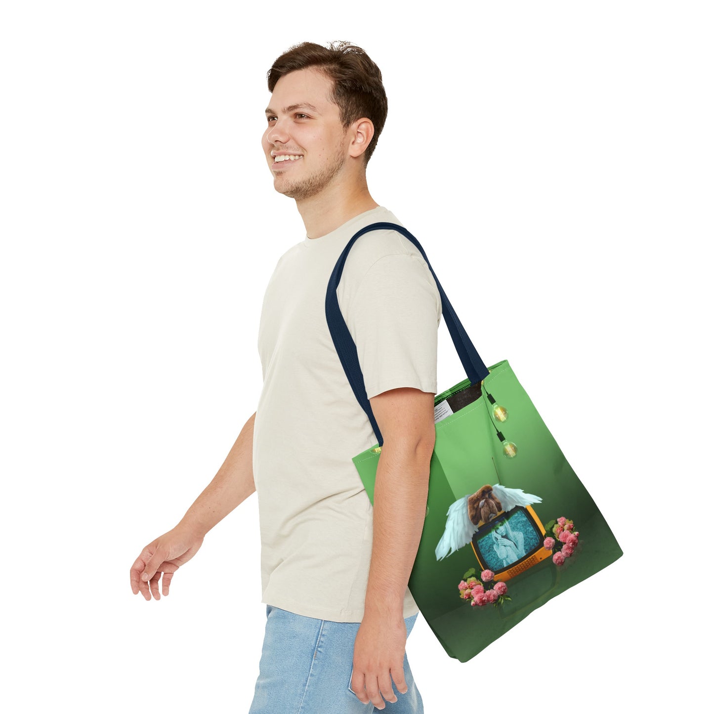 Winged Angel Monkey Tote Bag - Monkey Shines on Vintage Television "Monkey Shines"