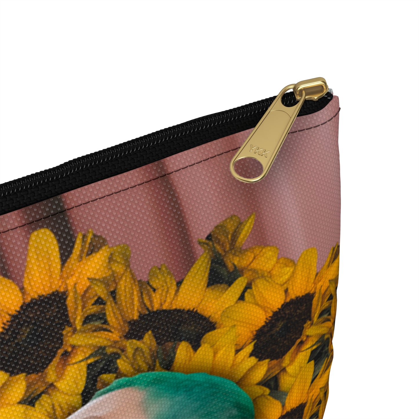 Loving Couple & Sunflowers Accessory Pouch - Surreal Artwork "Sunflowers In Your Room"