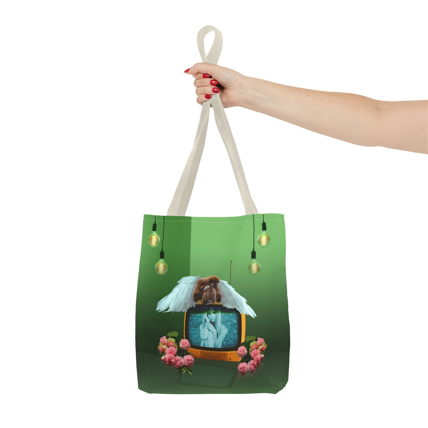 Winged Angel Monkey Tote Bag - Monkey Shines on Vintage Television "Monkey Shines"