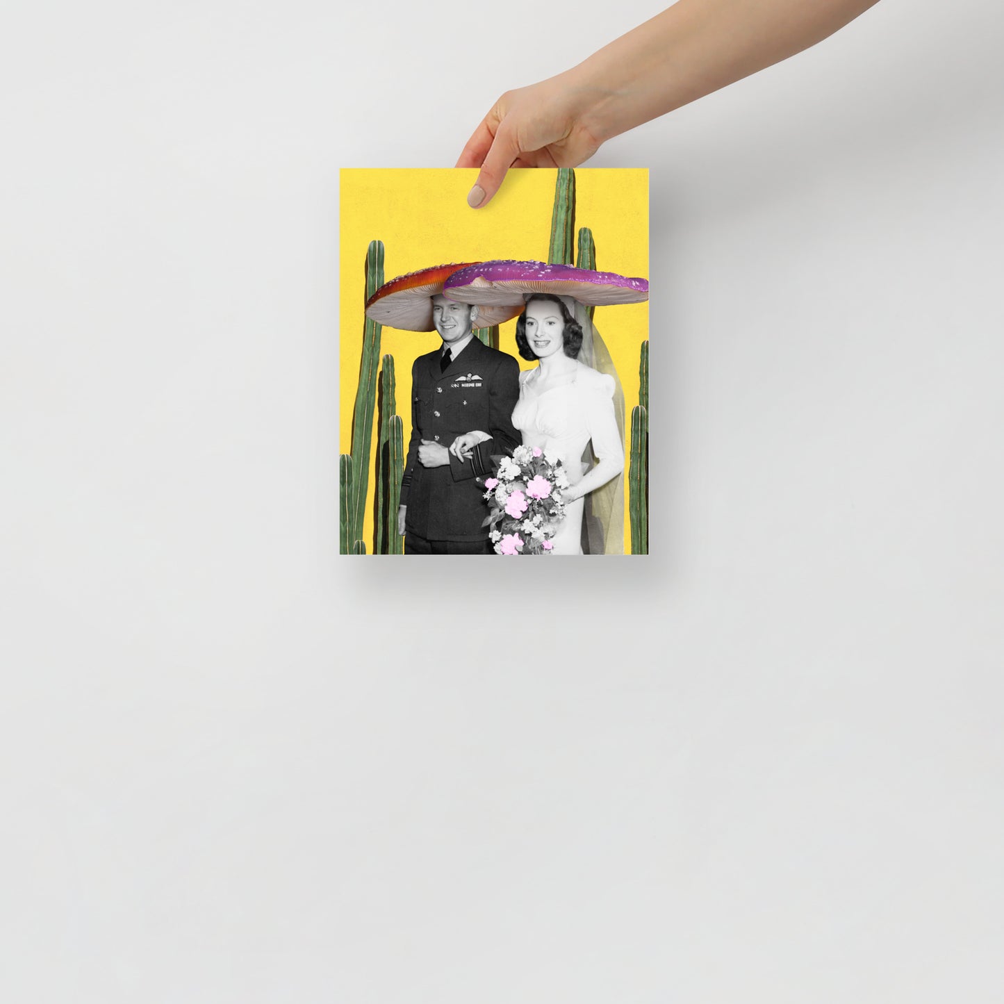 Collage Art Print of “Here Comes The Shroom”