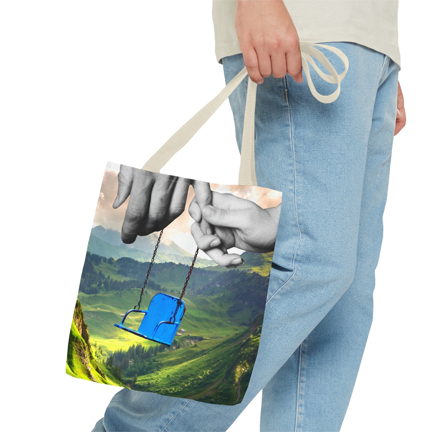 One-of-a-Kind Tote Bag with 'I've Got You' Art - Symbol of Parenthood and Love