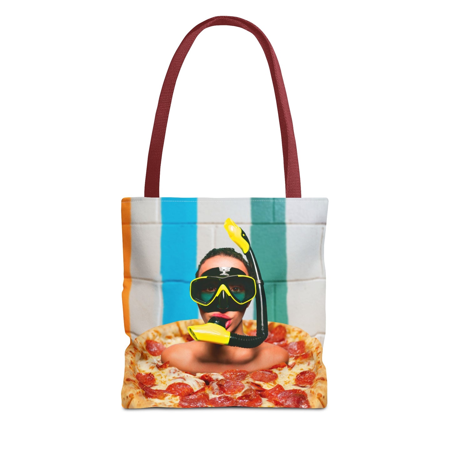 Cheesy Pizza Scuba Diver Tote Bag - Colorful Artwork for Divers & Foodies "Grease and Salt"