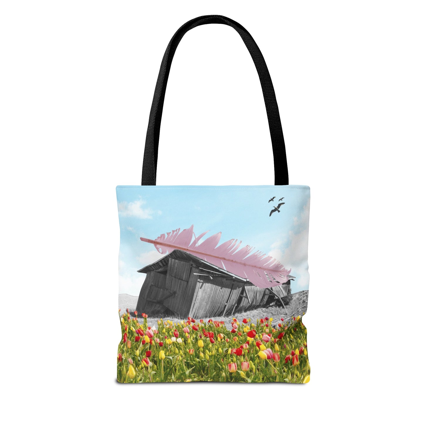 Strong As A Feather Tote Bag with Surreal Collage Art