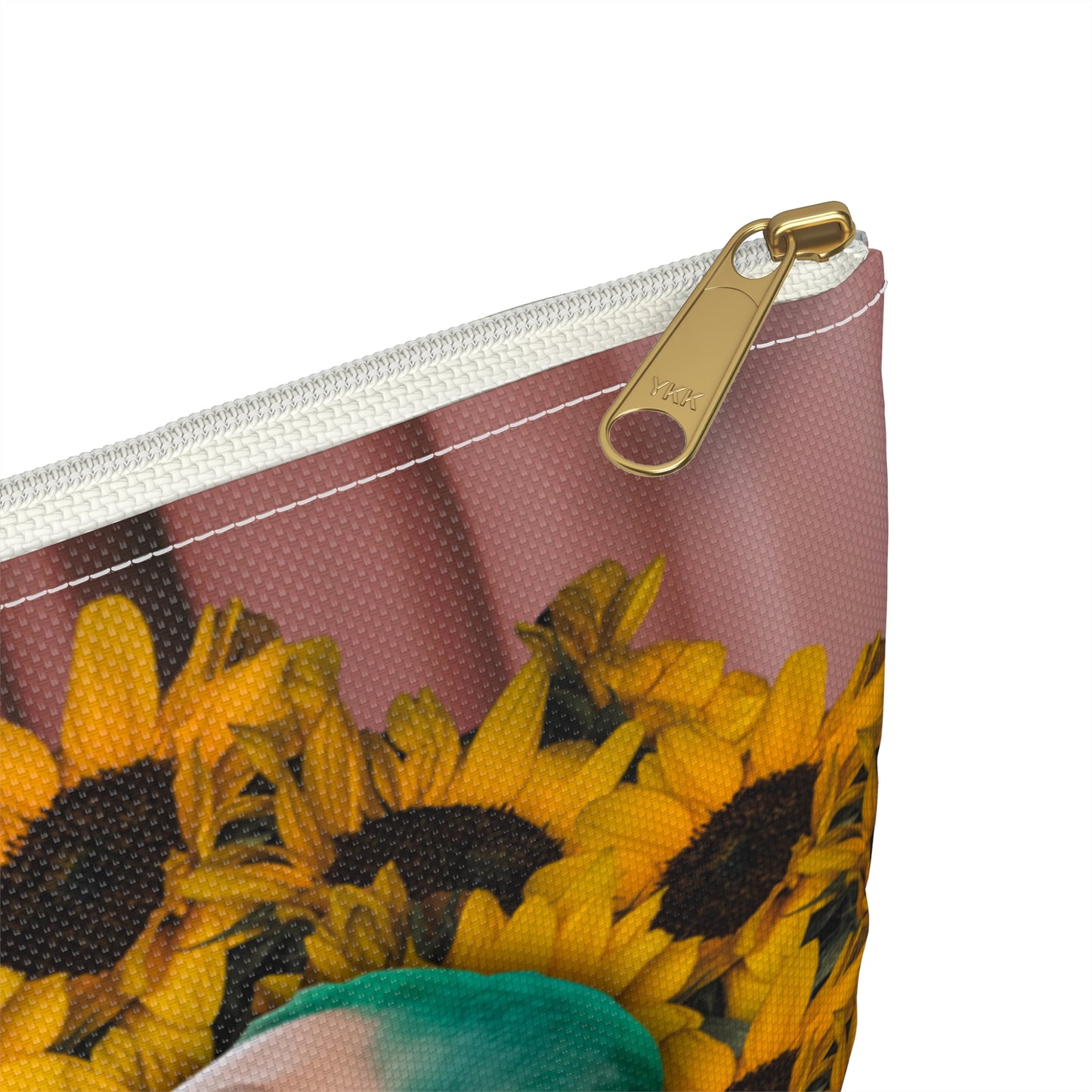 Loving Couple & Sunflowers Accessory Pouch - Surreal Artwork "Sunflowers In Your Room"