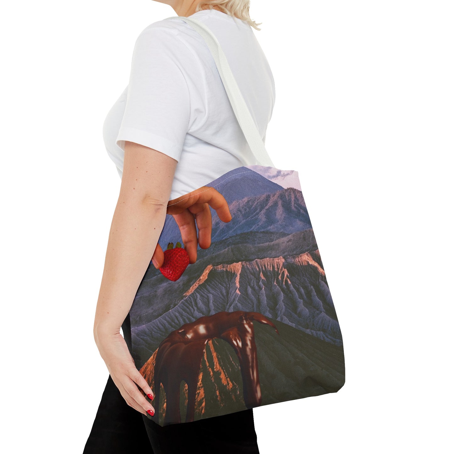Forbidden Fondue Tote Bag - Volcano Hot Chocolate Collage Art