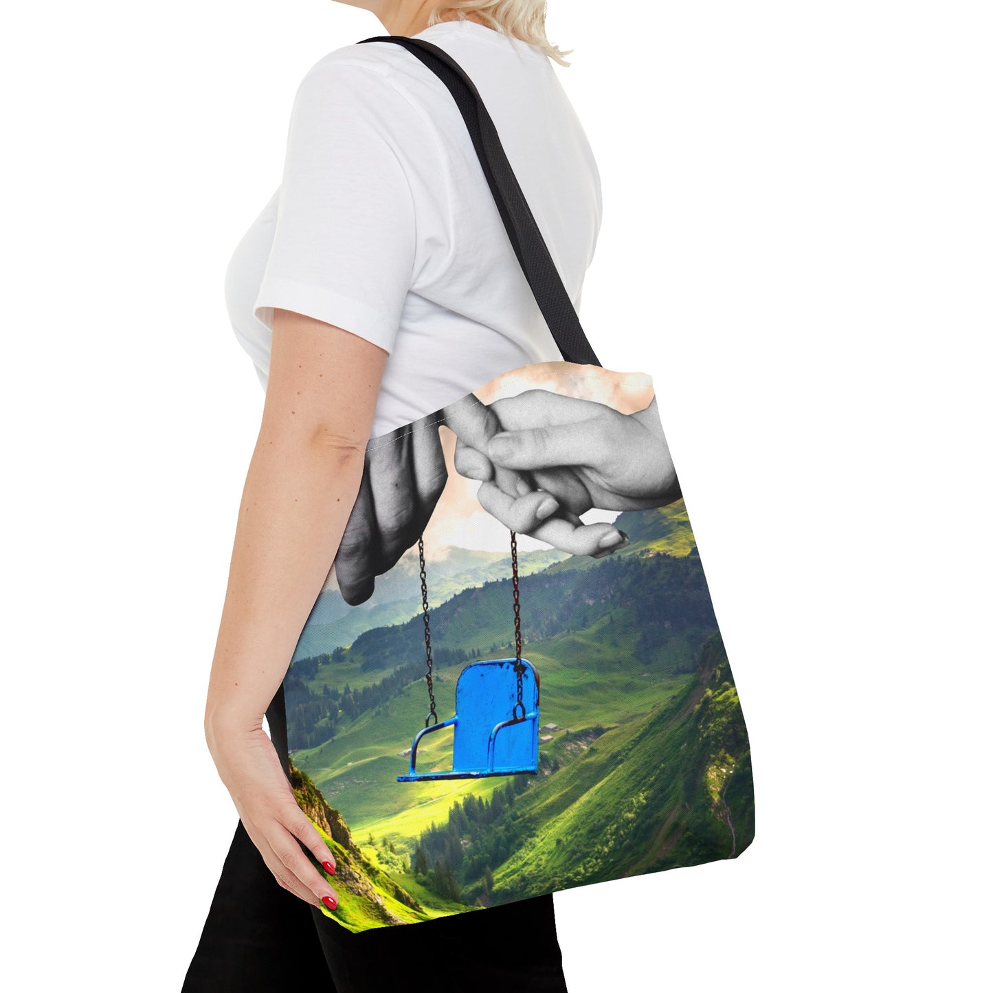 One-of-a-Kind Tote Bag with 'I've Got You' Art - Symbol of Parenthood and Love