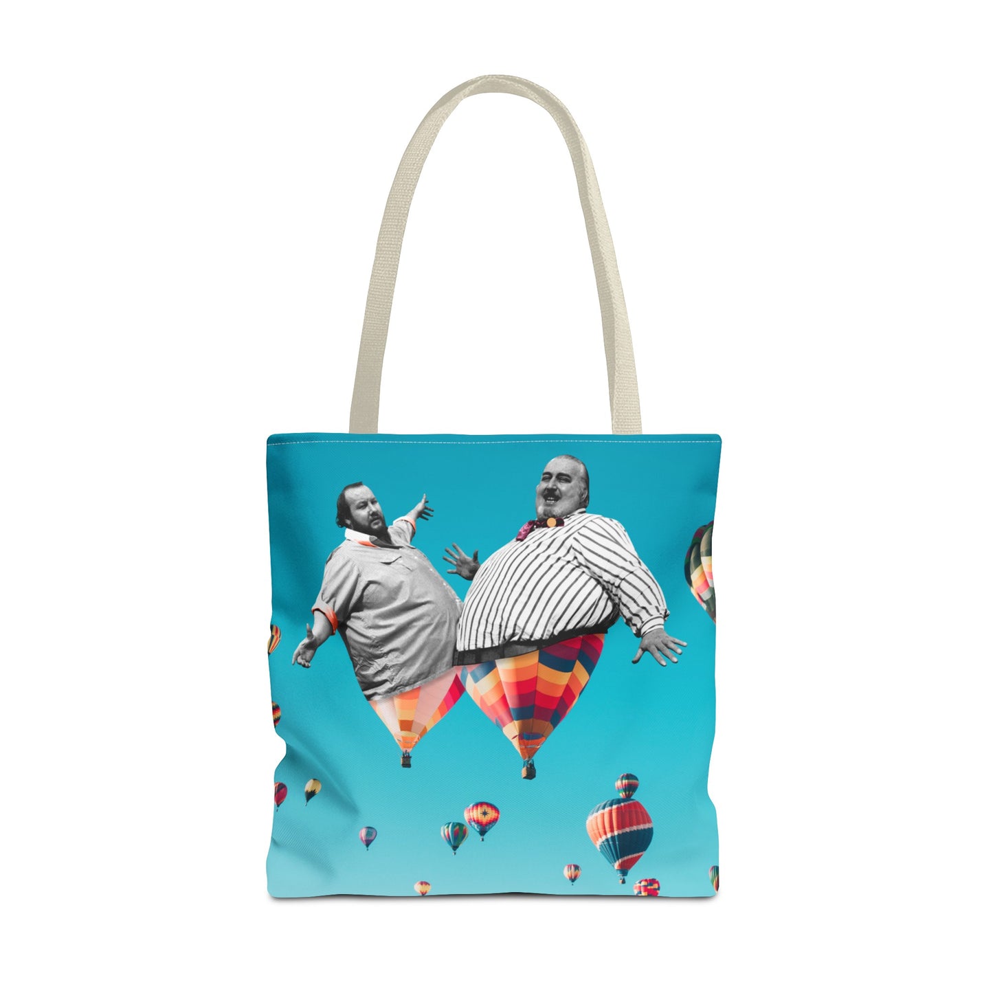 Whimsical Tote Bag with Surreal Art Print - Up Up & Away - Captivating Figures in Flight