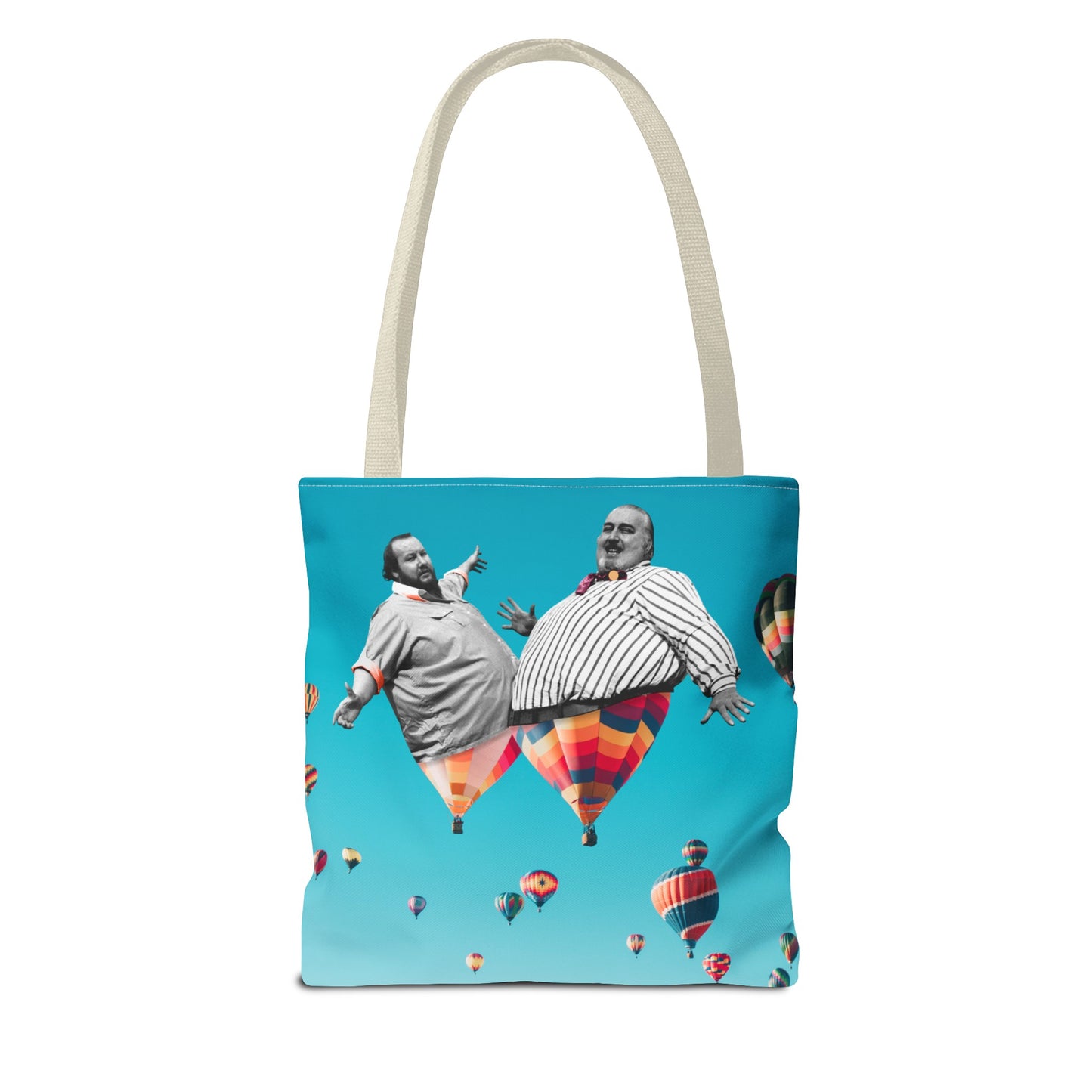 Whimsical Tote Bag with Surreal Art Print - Up Up & Away - Captivating Figures in Flight
