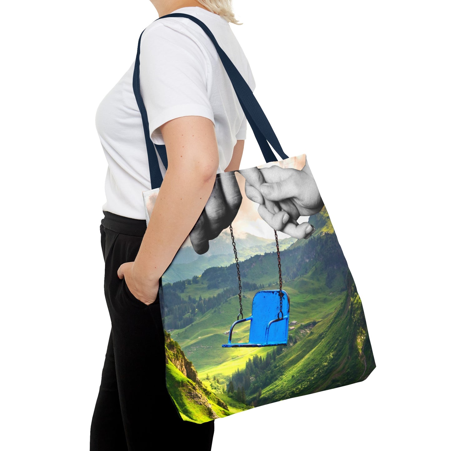 One-of-a-Kind Tote Bag with 'I've Got You' Art - Symbol of Parenthood and Love