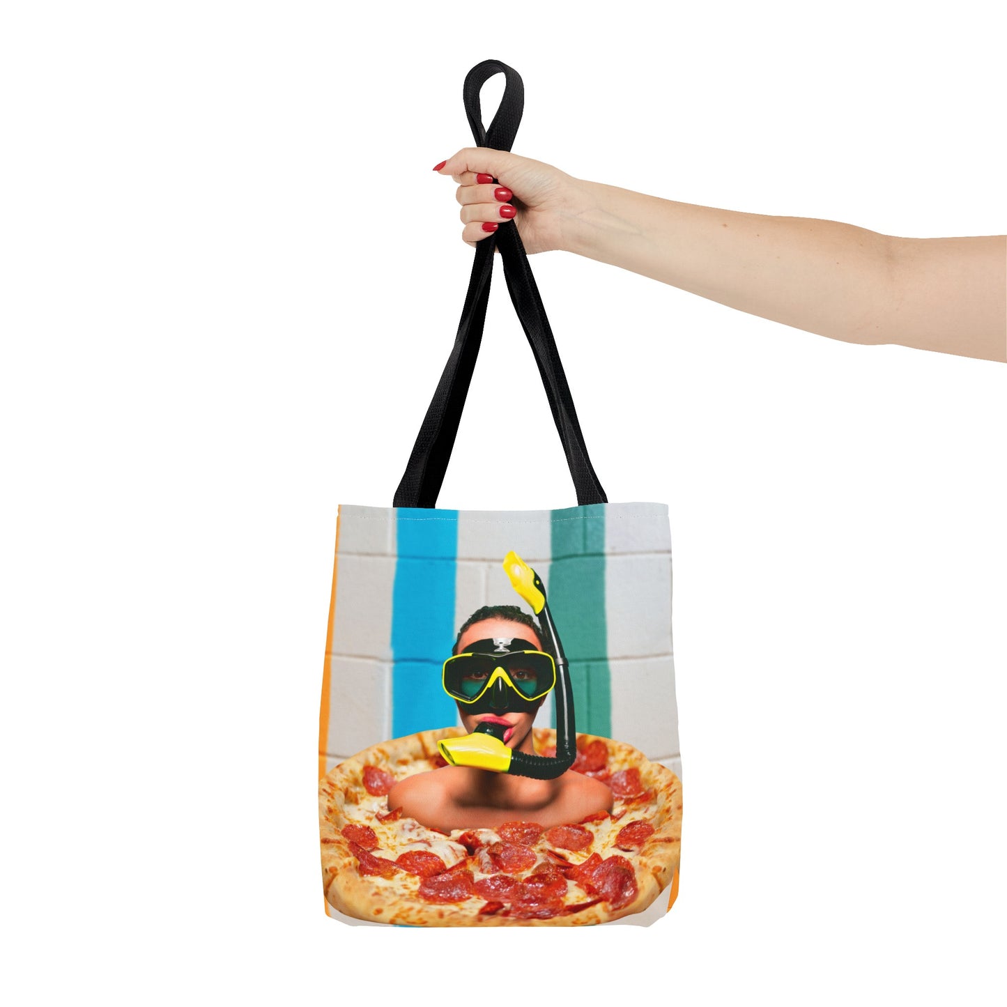 Cheesy Pizza Scuba Diver Tote Bag - Colorful Artwork for Divers & Foodies "Grease and Salt"