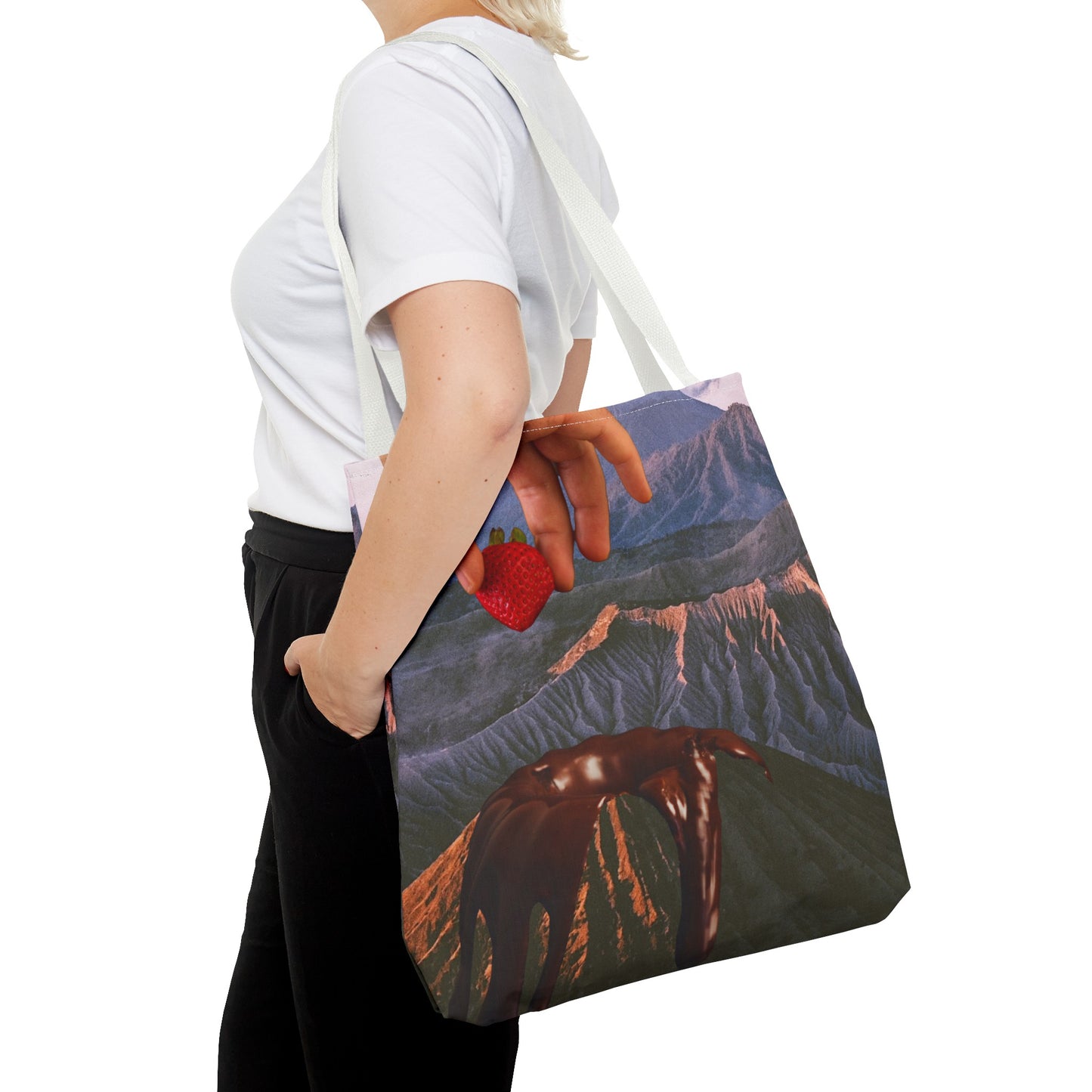 Forbidden Fondue Tote Bag - Volcano Hot Chocolate Collage Art