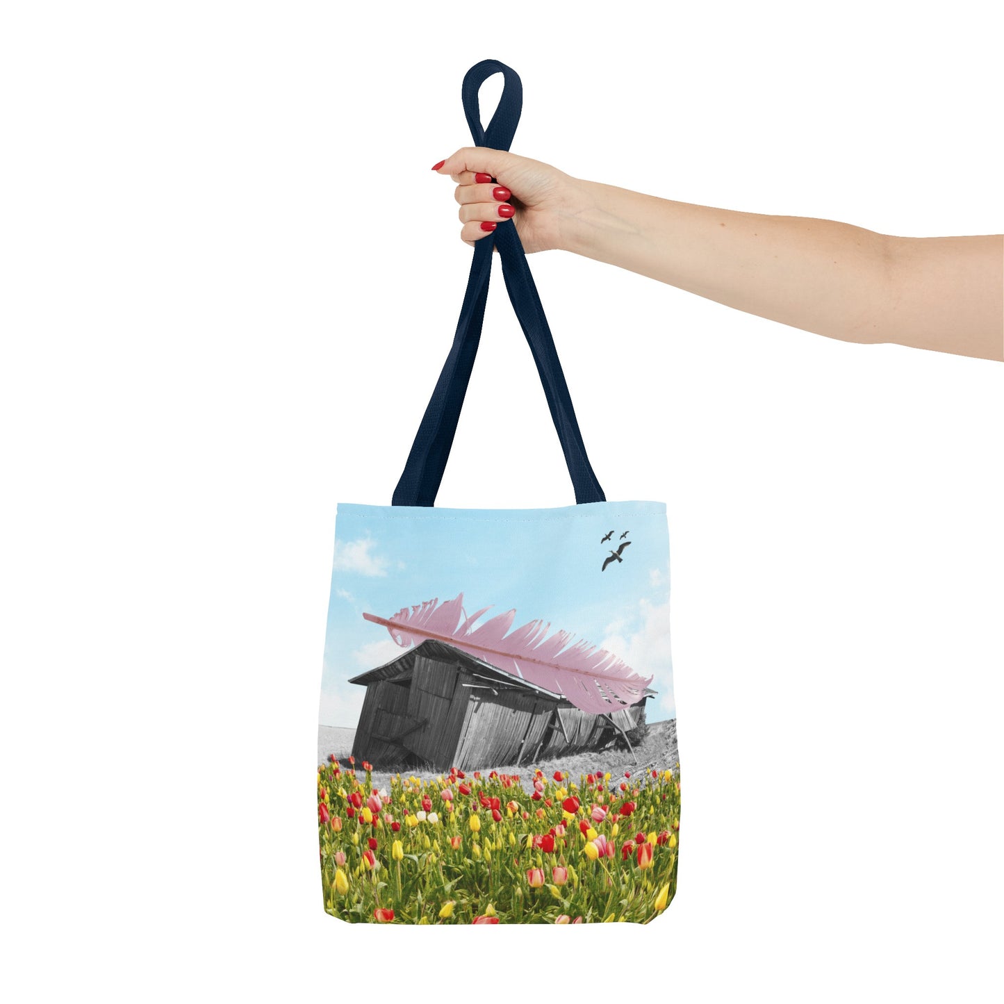 Strong As A Feather Tote Bag with Surreal Collage Art