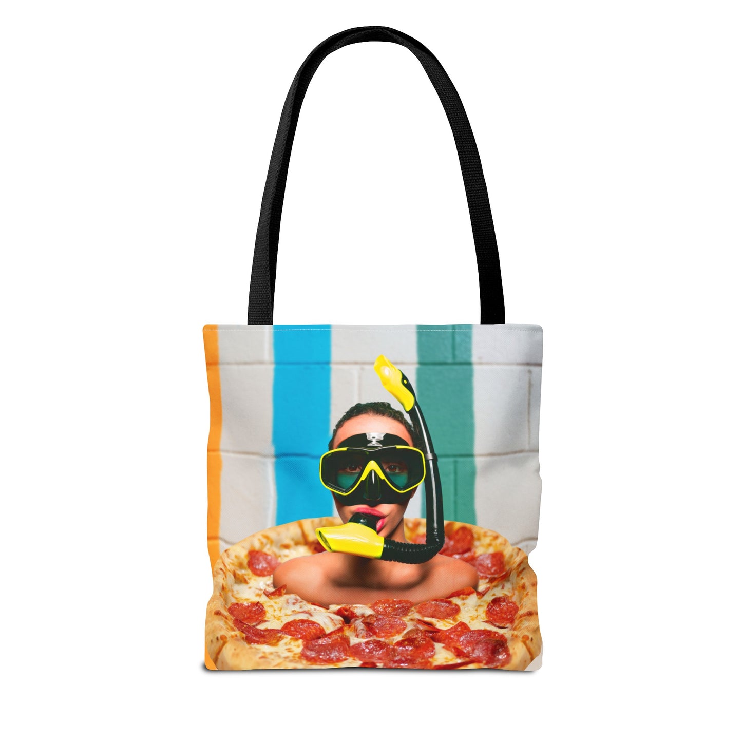 Cheesy Pizza Scuba Diver Tote Bag - Colorful Artwork for Divers & Foodies "Grease and Salt"