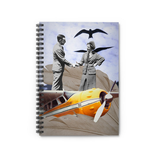 Spiral Notebook - Unique Vintage-Style 'Ticket To Fly' - A Tribute to Courageous Women in Aviation