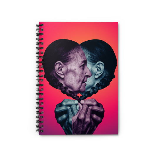 Enchanting Spiral Notebook: 'Keeping Secrets' Collage Art - Inner Self, Sisters and Psychology