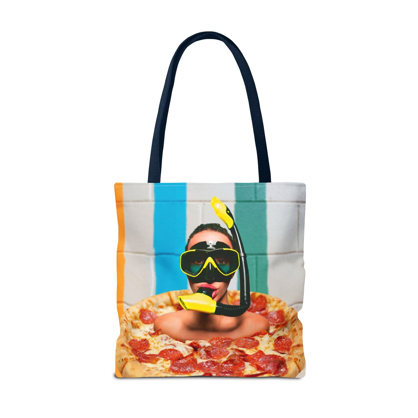 Cheesy Pizza Scuba Diver Tote Bag - Colorful Artwork for Divers & Foodies "Grease and Salt"