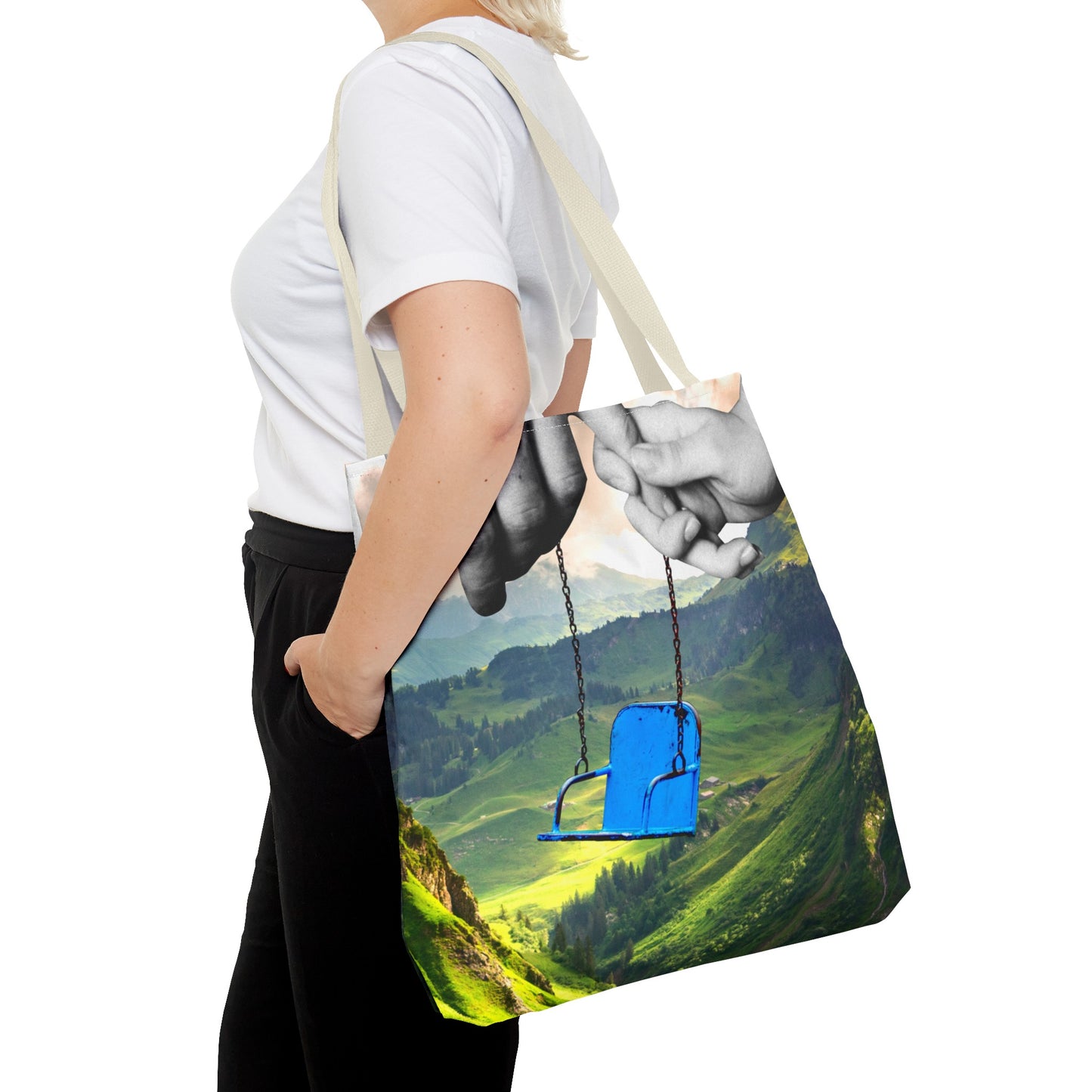 One-of-a-Kind Tote Bag with 'I've Got You' Art - Symbol of Parenthood and Love