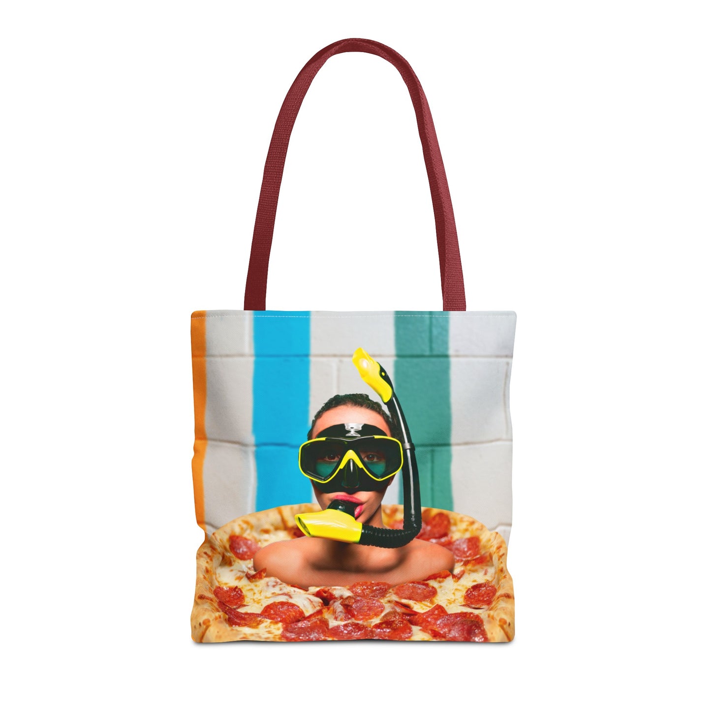 Cheesy Pizza Scuba Diver Tote Bag - Colorful Artwork for Divers & Foodies "Grease and Salt"