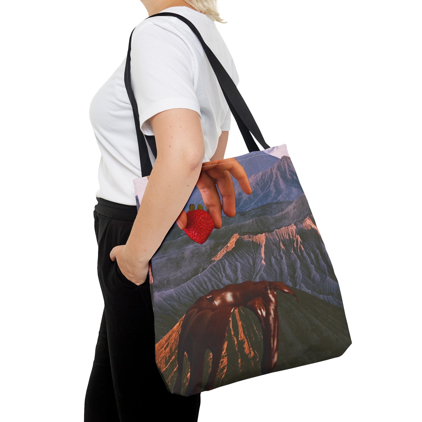 Forbidden Fondue Tote Bag - Volcano Hot Chocolate Collage Art