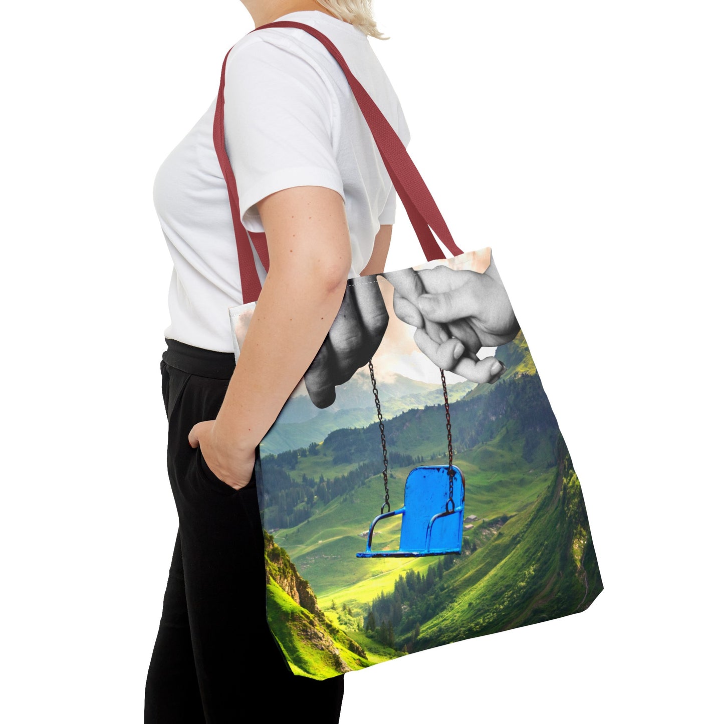 One-of-a-Kind Tote Bag with 'I've Got You' Art - Symbol of Parenthood and Love