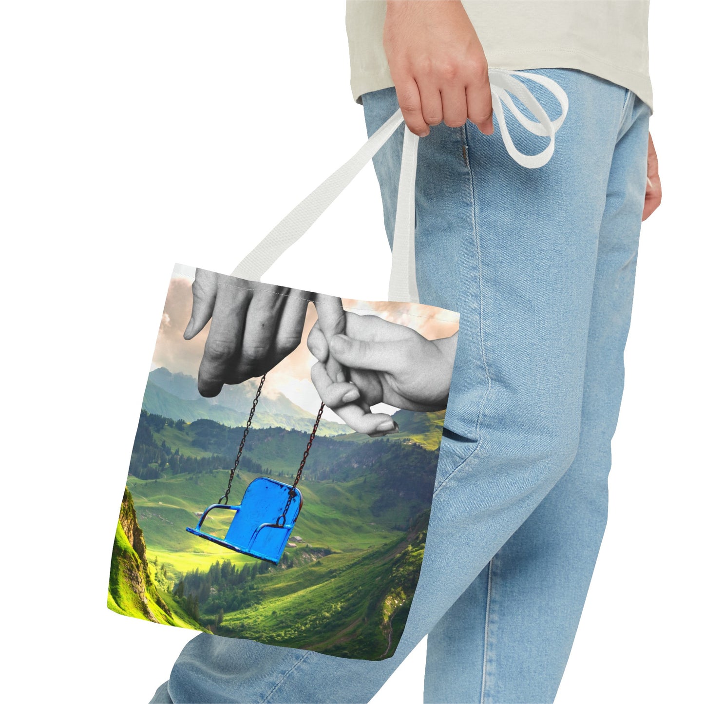 One-of-a-Kind Tote Bag with 'I've Got You' Art - Symbol of Parenthood and Love
