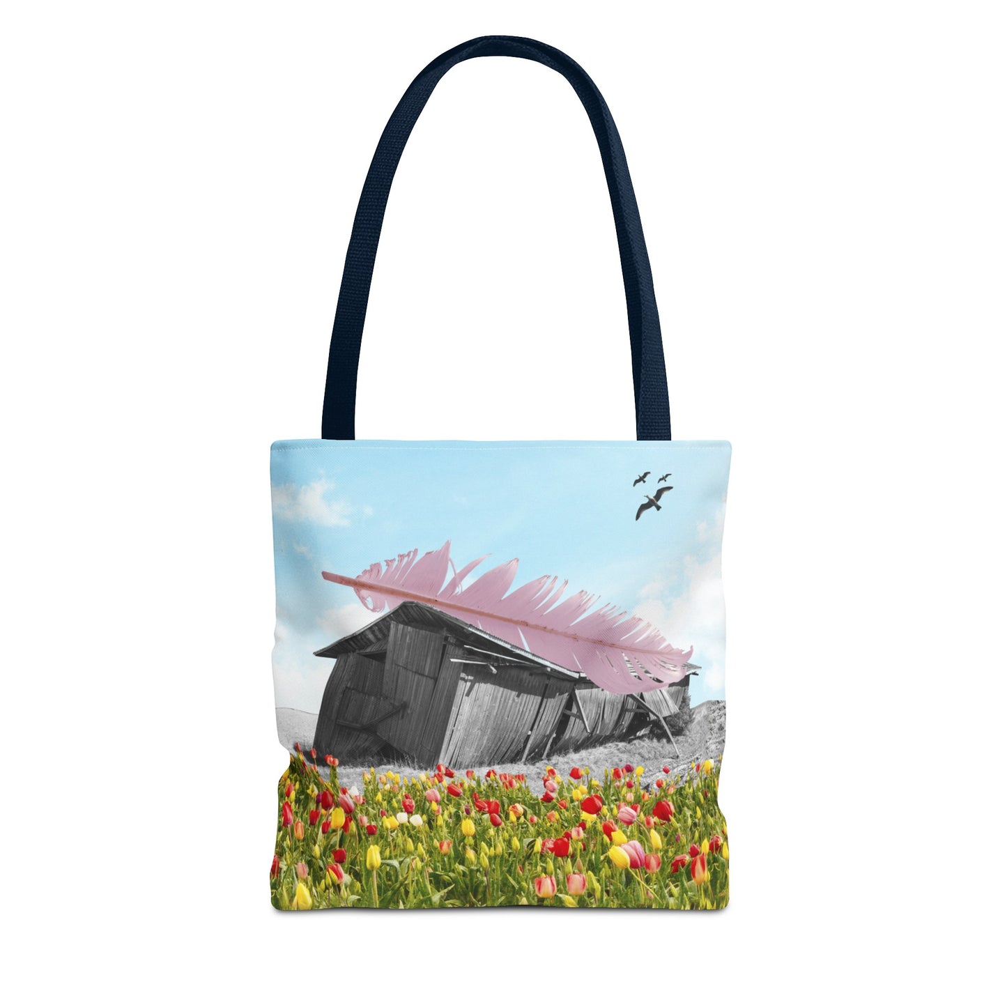 Strong As A Feather Tote Bag with Surreal Collage Art