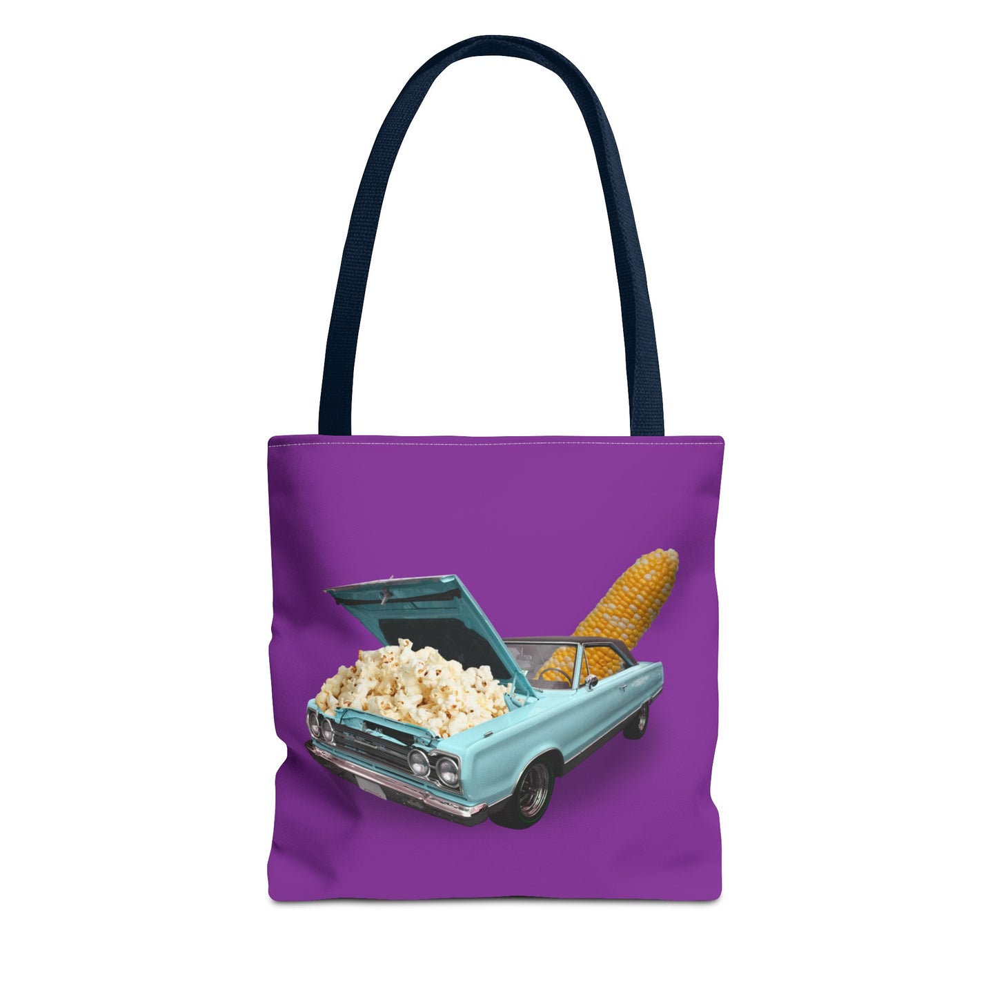 Quirky Tote Bag with Surreal Popcorn Car Art Print - Poppin' Ride