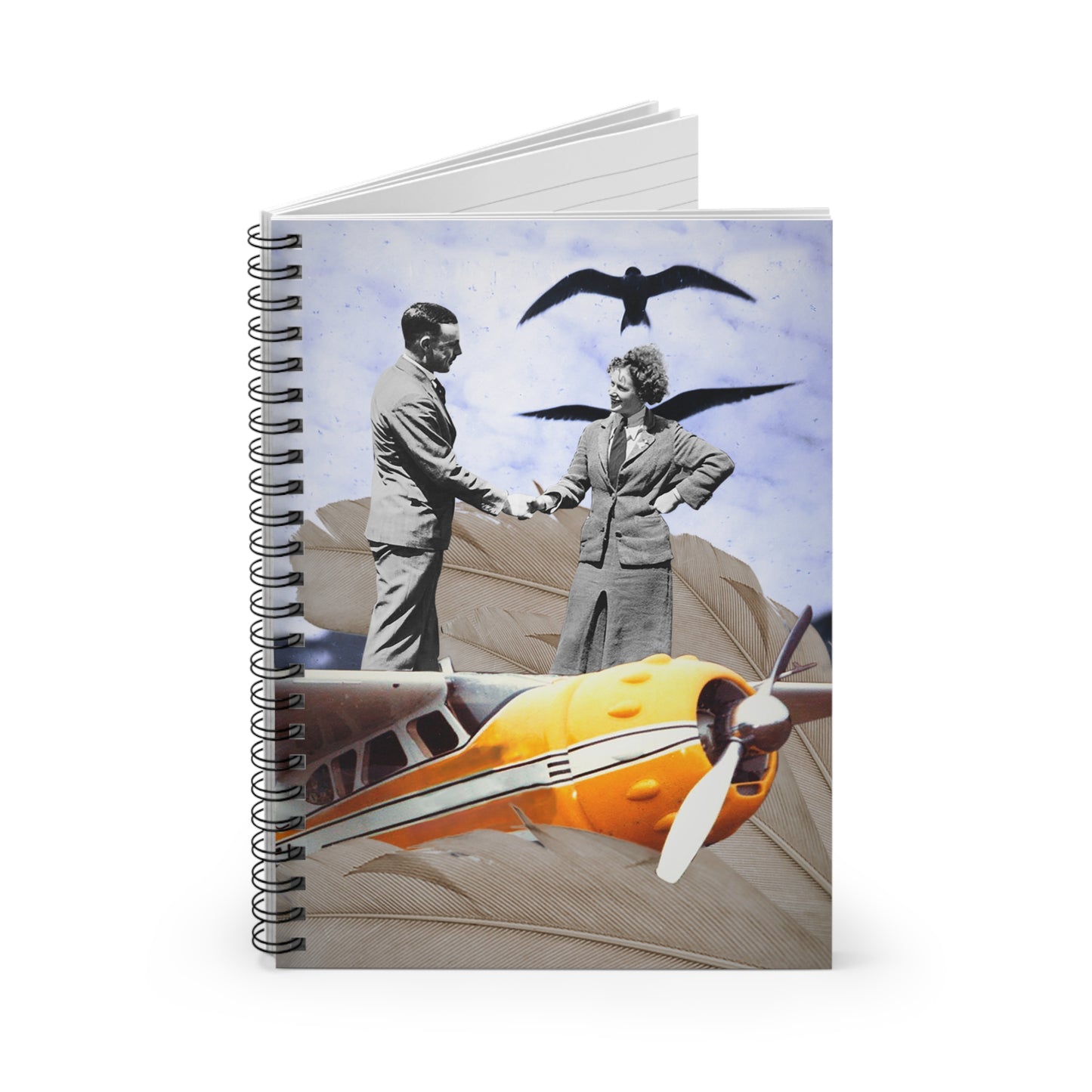 Spiral Notebook - Unique Vintage-Style 'Ticket To Fly' - A Tribute to Courageous Women in Aviation