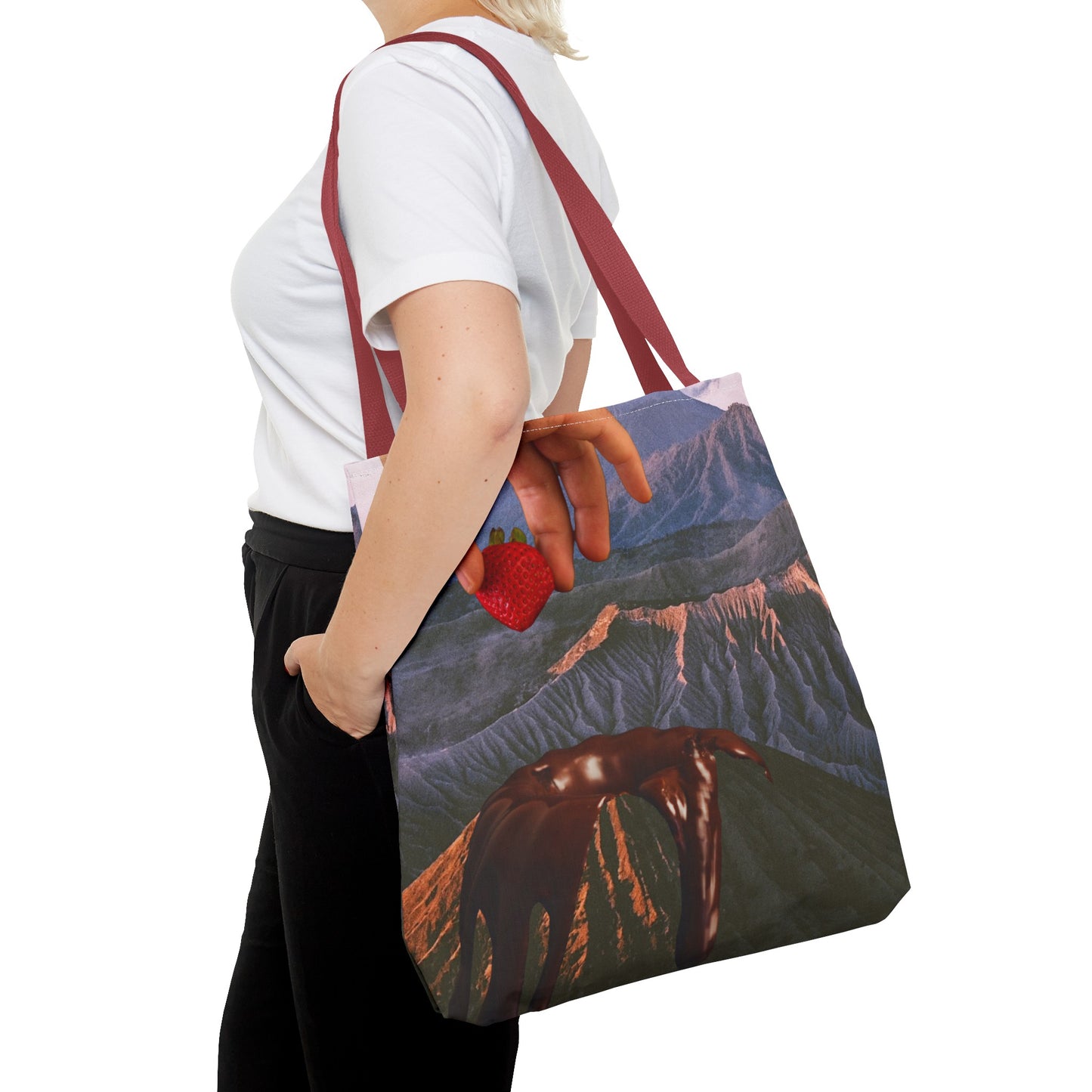Forbidden Fondue Tote Bag - Volcano Hot Chocolate Collage Art