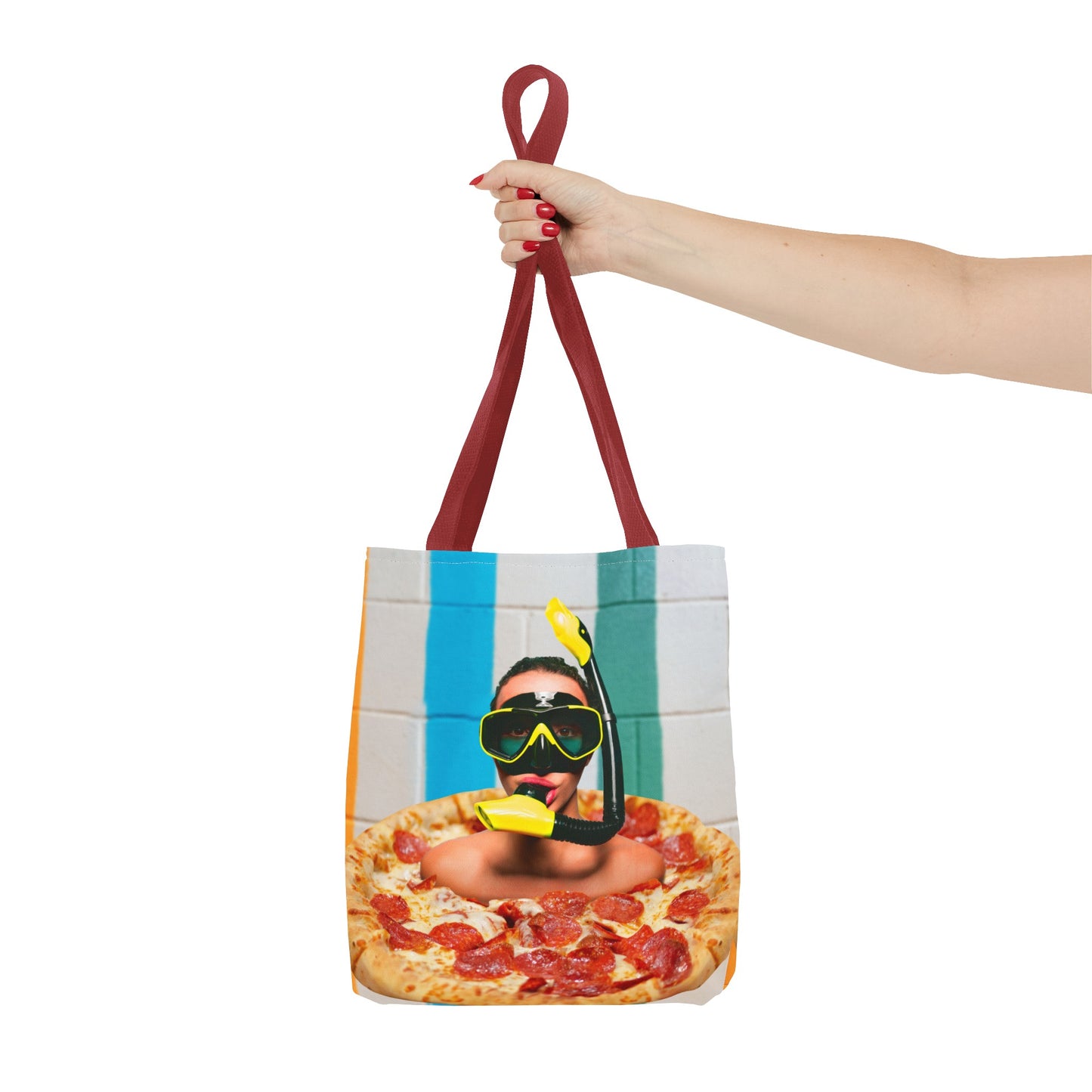 Cheesy Pizza Scuba Diver Tote Bag - Colorful Artwork for Divers & Foodies "Grease and Salt"