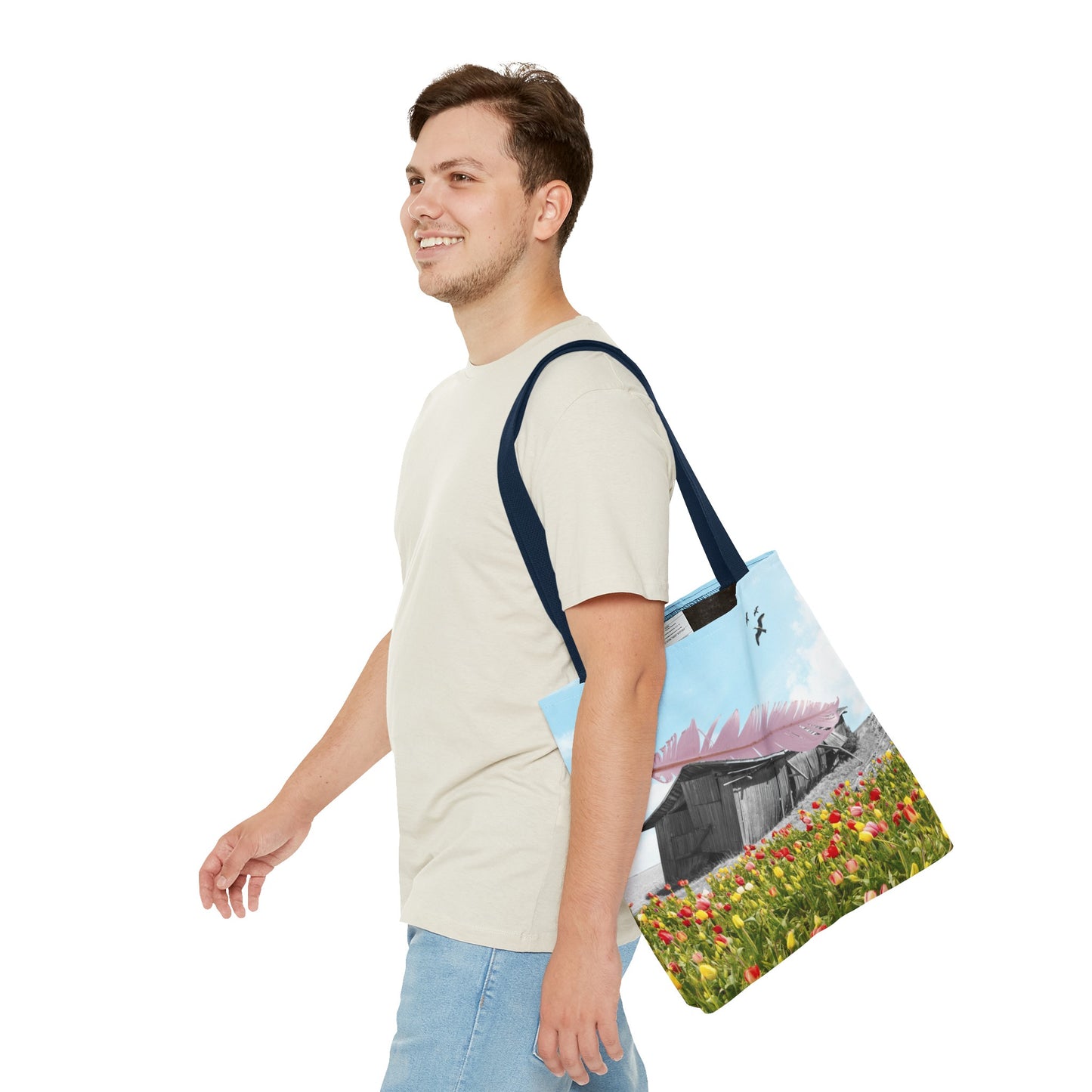 Strong As A Feather Tote Bag with Surreal Collage Art