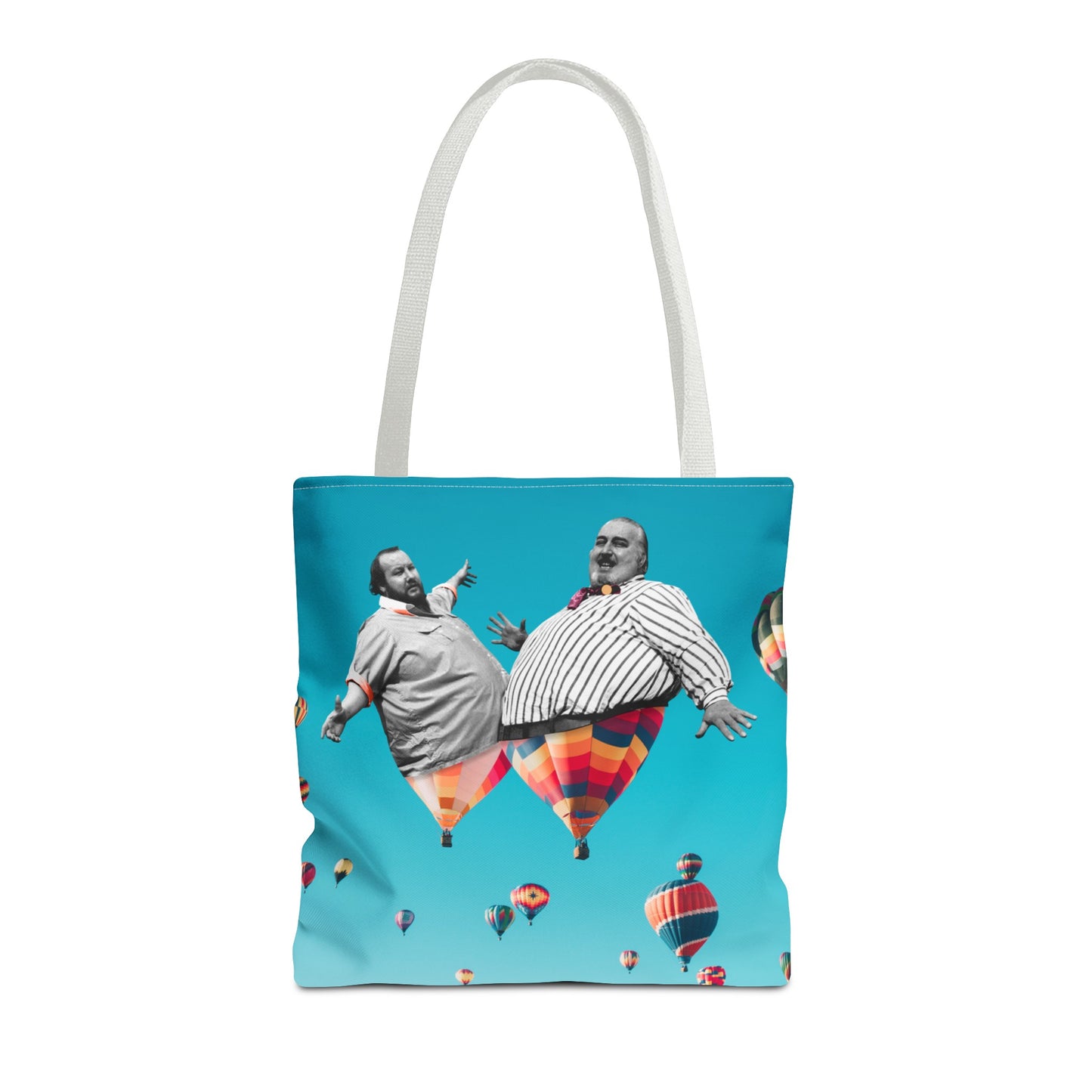 Whimsical Tote Bag with Surreal Art Print - Up Up & Away - Captivating Figures in Flight