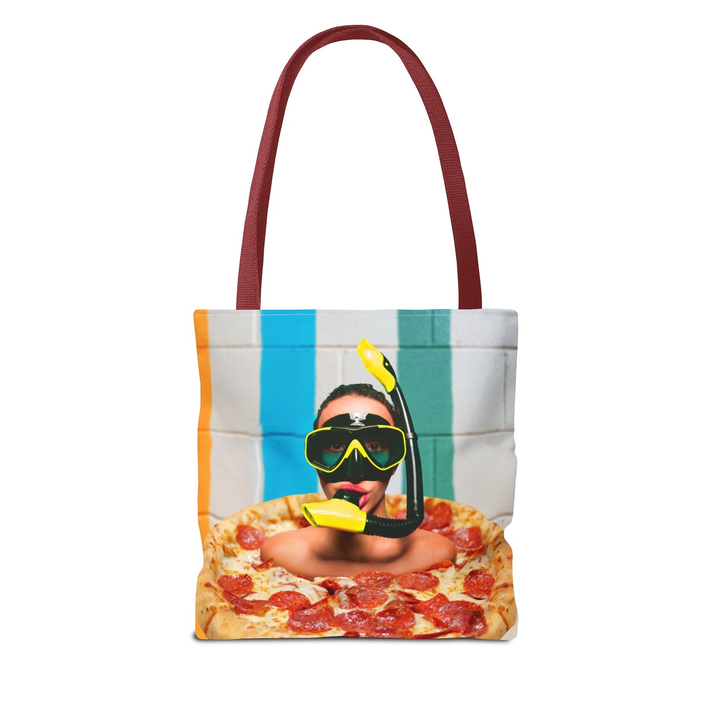 Cheesy Pizza Scuba Diver Tote Bag - Colorful Artwork for Divers & Foodies "Grease and Salt"