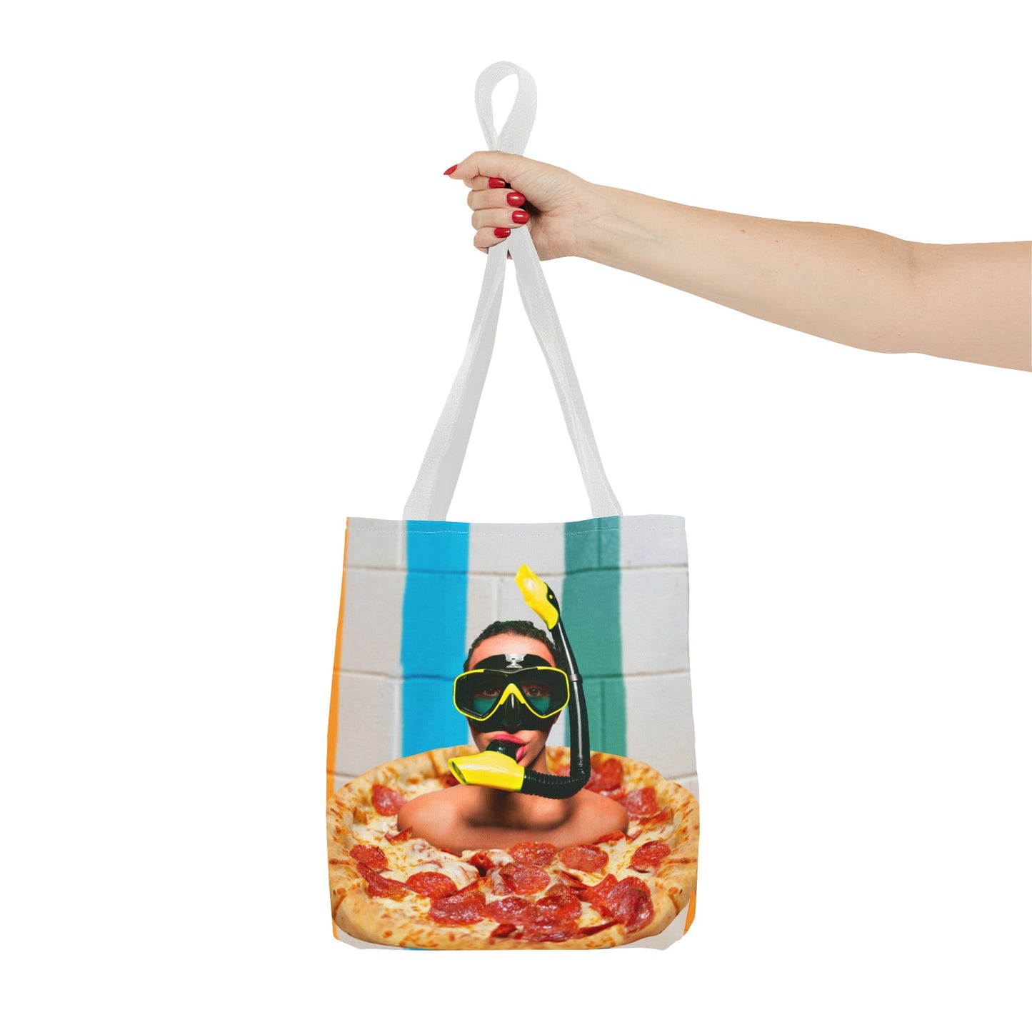 Cheesy Pizza Scuba Diver Tote Bag - Colorful Artwork for Divers & Foodies "Grease and Salt"