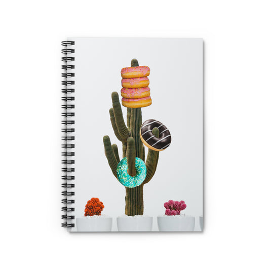 Unique Notebook with Giving Tree Art & Colorful Donut Cactus Design