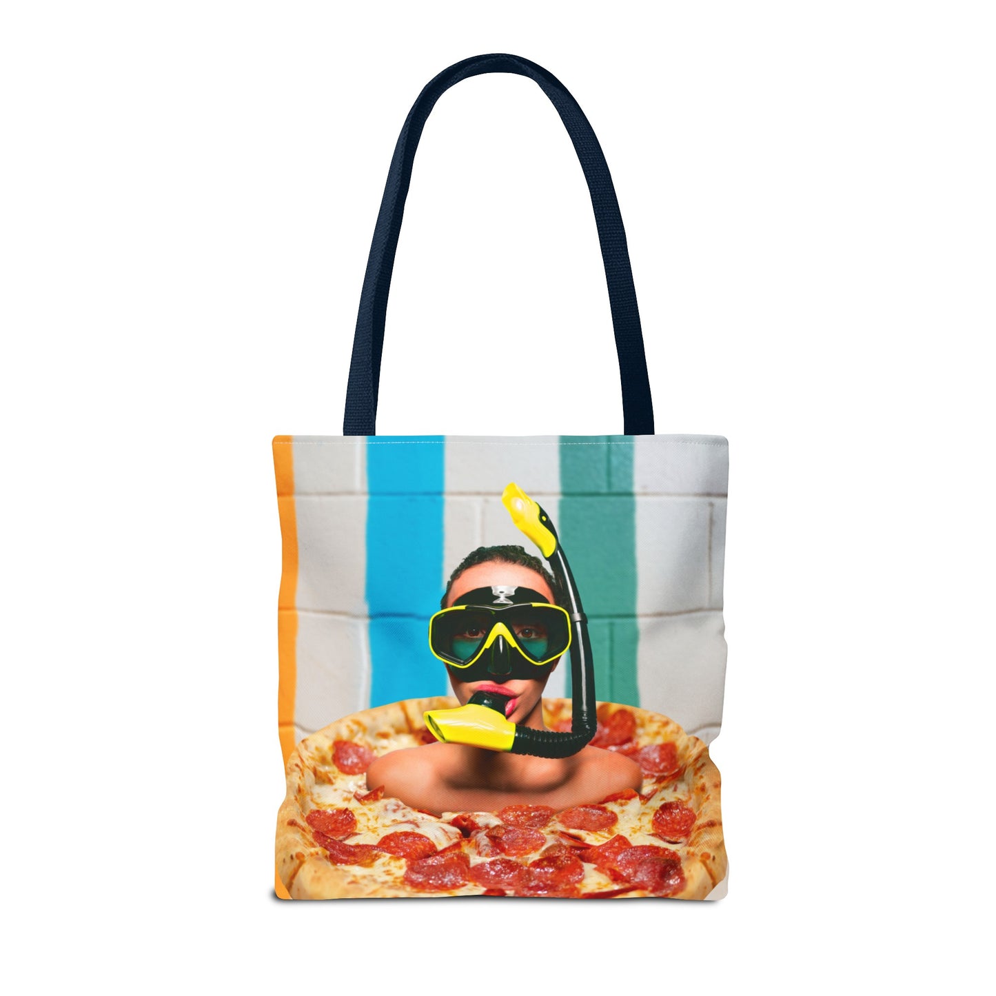 Cheesy Pizza Scuba Diver Tote Bag - Colorful Artwork for Divers & Foodies "Grease and Salt"