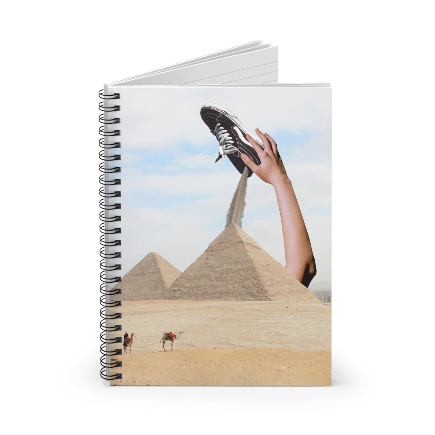 Humorous Sneaker Lover Notebook | Desert Pyramid Athletic Art | Running Up That Hill